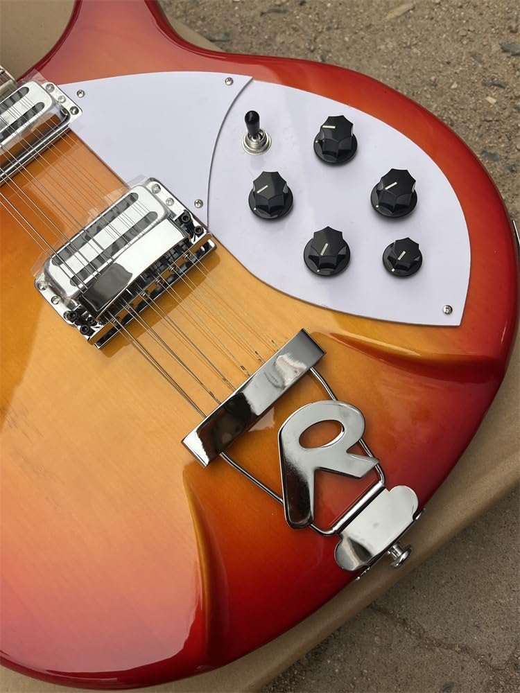 Custom 12-string electric guitar, electric guitar, sunburst color, rosewood fingerboard