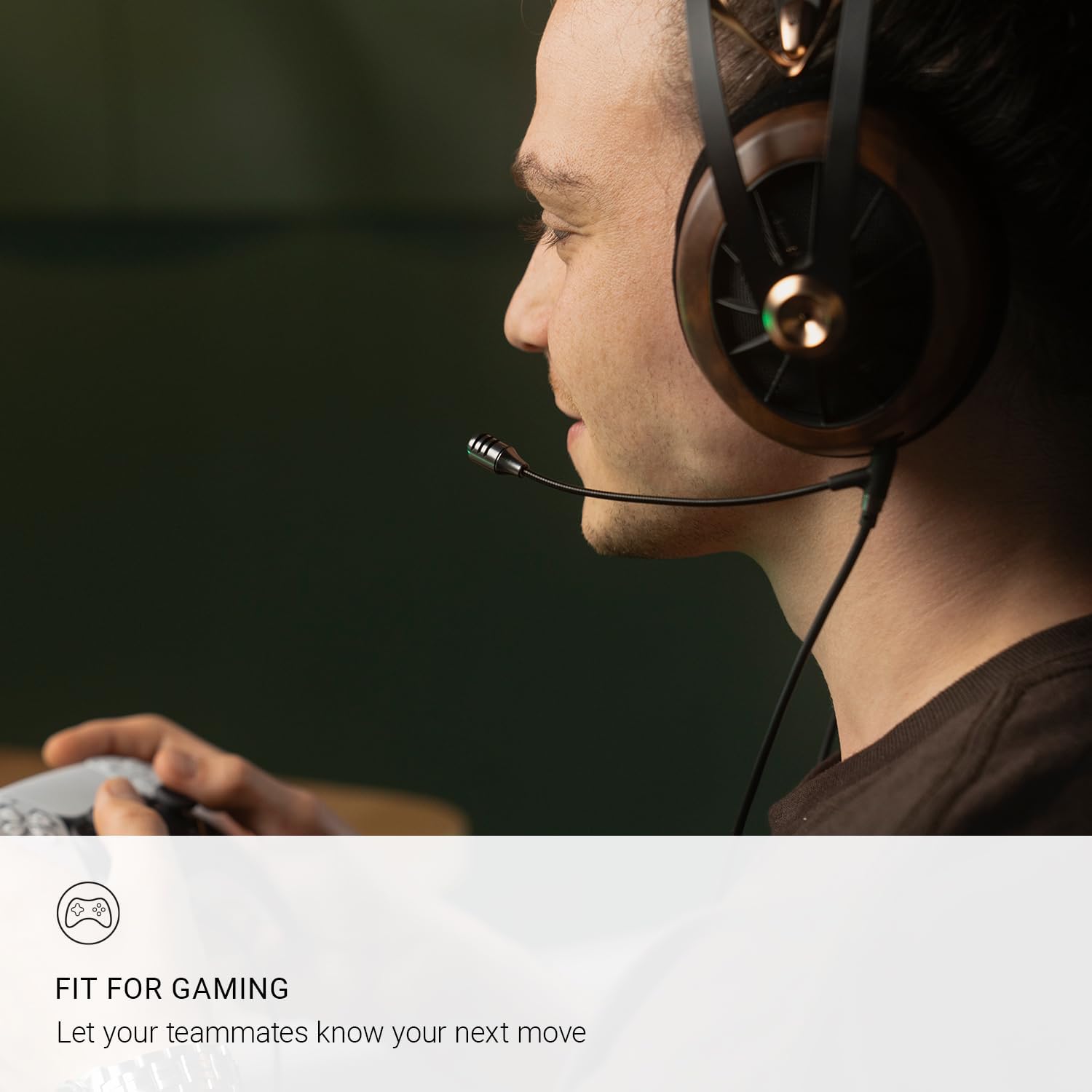 MEZE AUDIO | Boom Mic | Omnidirectional Clear Audio Plug-and-Play Boom Microphone | for Gaming and Remote Work | 3.5mm Male to Dual TS Mono 3.5mm Male Connector Plug | Cable Length 2.50m/8.2ft