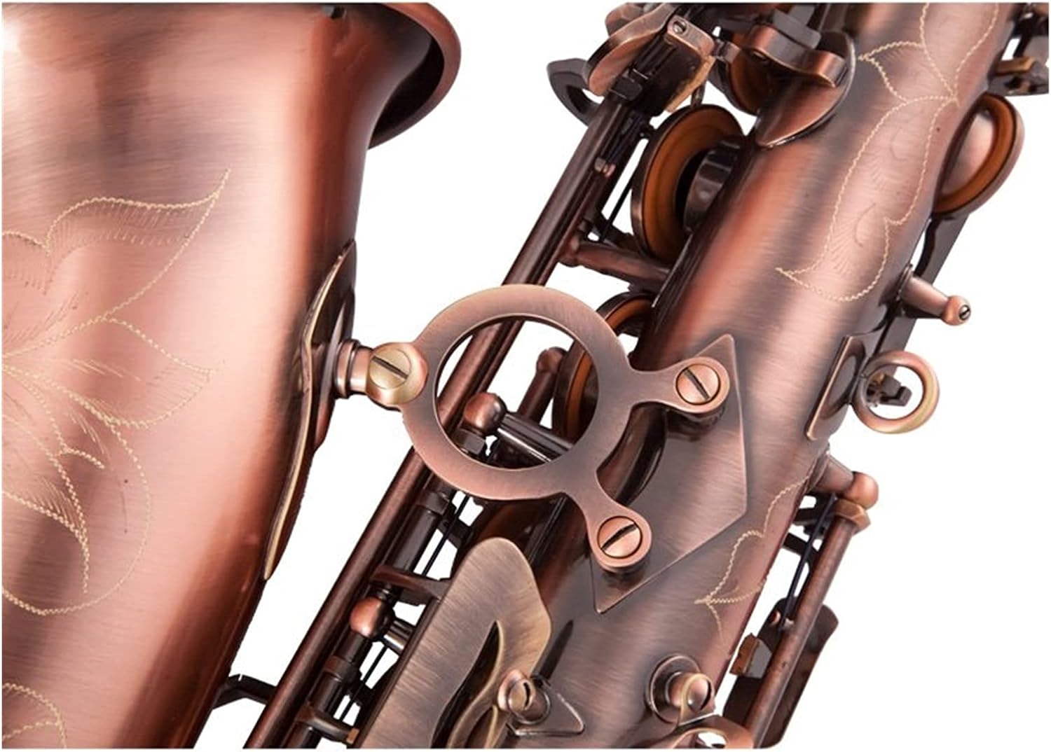 Sax Beginners Kit High Grade RedBronze Bent EB Alto Saxophone E-Flat Sax Carved Pattern Woodwind Instrument with Carry Case Wind Instrument