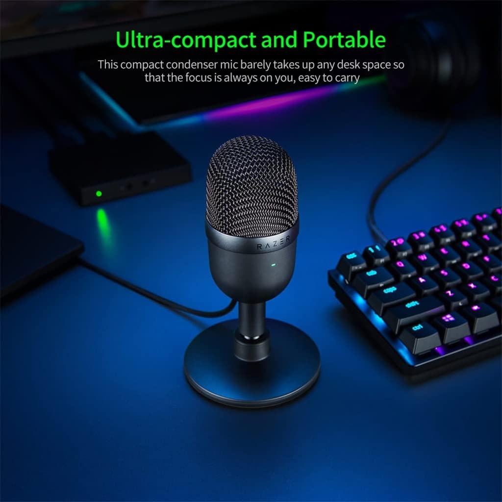 Mini Microphone USB Microphone Ultra-Compact Condenser Stream Microphone Microphone (Color : Pink, Size (Black
