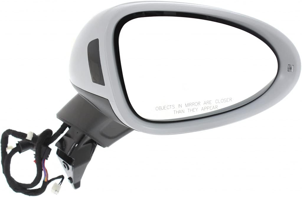For Porsche Macan Mirror 2015 16 17 2018 Passenger Side Power Folding Power | Heated | w/Blind Spot Light In Housing | Puddle Light & Signal Light | Paintable | 95B857528AG2X