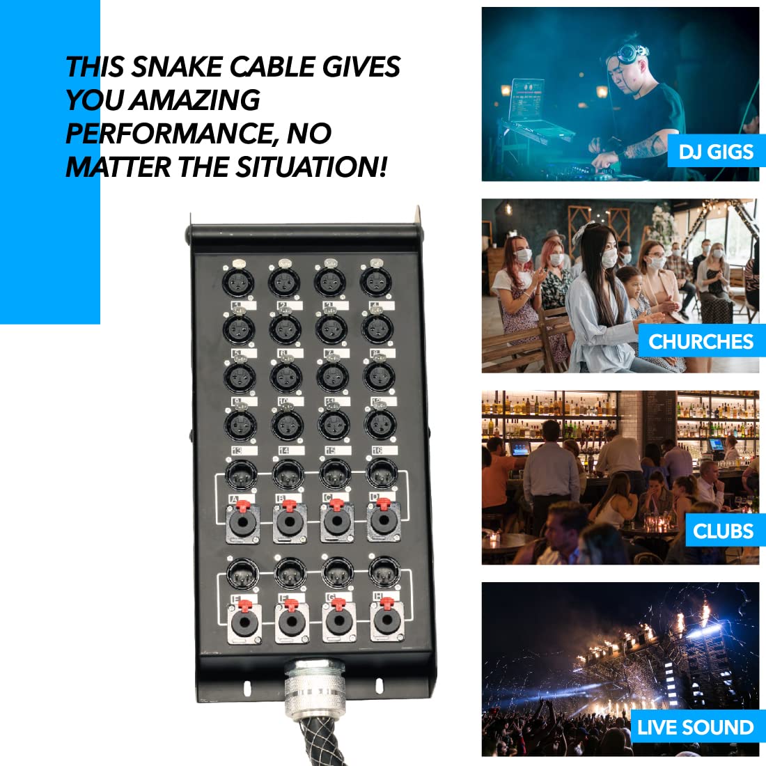 Seismic Audio - 16 Channel 25' Pro Stage XLR Snake Cable (XLR 1/4