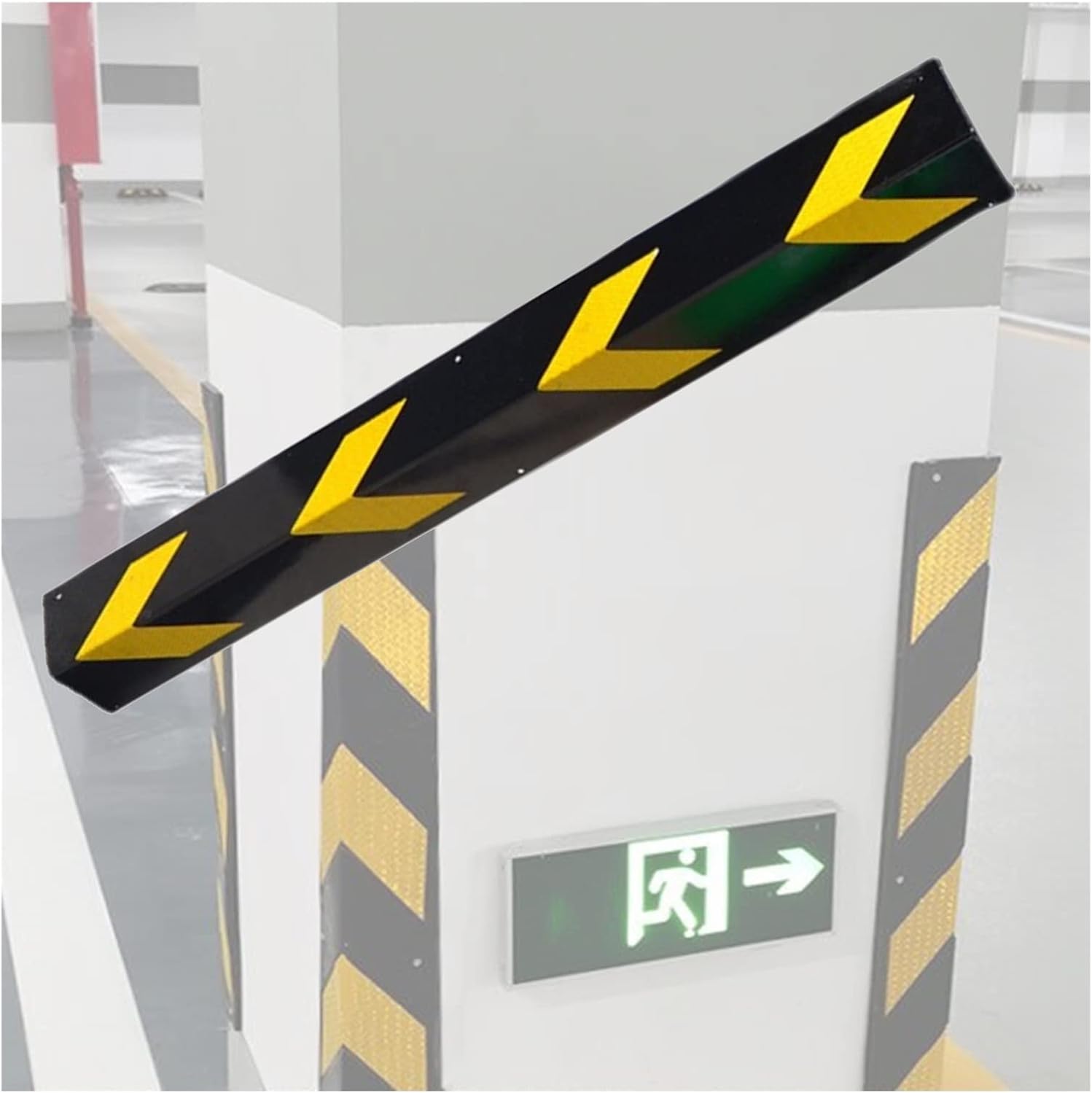 Car Parking Protector Rubber Corner Protector Wall Corner Guard for Parking Garages,Anti-Scratch Cast Steel Column for Parking Garages,Reflective Workshops Wall Corner Guards,4 Sizes