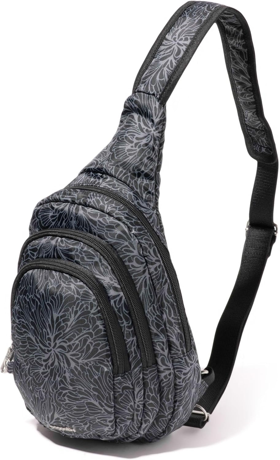 Baggallini Securtex® Anti-Theft Triple Zip Sling - Travel Backpack Sling Bag Crossbody - RFID Wallet Locking Zipper