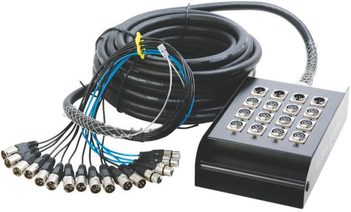 OnStage On-Stage 12 x 4 XLR Snake, Black, 50 Foot (SNK12450V2)