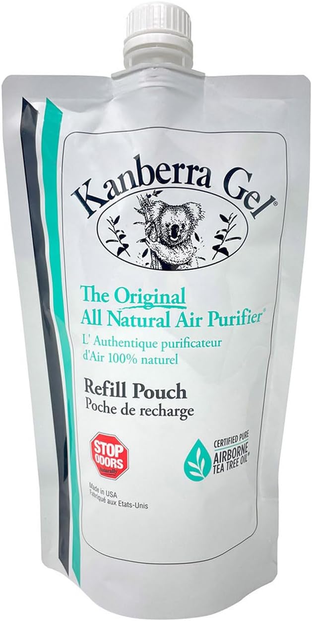 Kanberra Gel Refill Pouch 24oz - All-Natural Odor Eliminator & Air Freshener for Home, Car, RV, Boat, Gym Bag | Eco-Friendly, Long-Lasting Tea Tree Oil Formula, Safe for Pets and Family.