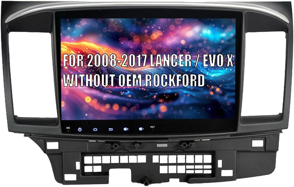 SYGAV Android 13 Car Stereo Radio 8GB+256GB for 2008-2017 Mitsubishi Lancer EVO X Without OEM Rockford/Built in CarPlay/Android Auto/SIM Card Slot