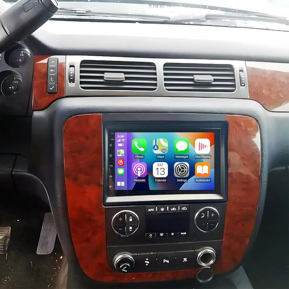 PHEZEN 7 inch Touchscreen Car Stereo Fit for GMC Yukon 2007-2013, Android 13 Double Din Car Radio with Carplay & Android Auto in-Dash Navigation BT Mirror Link WiFi Backup Camera 2+32G