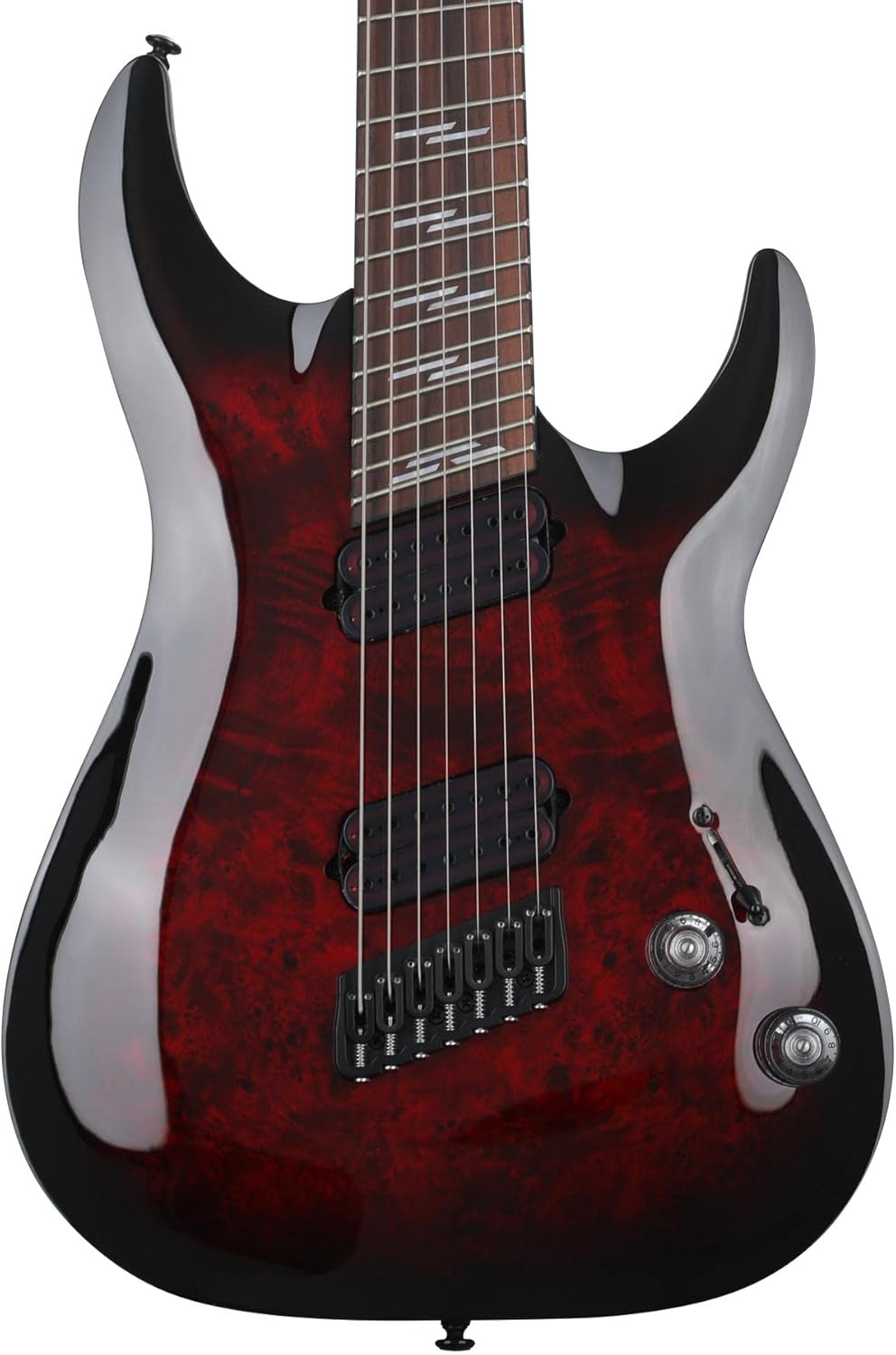 Schecter Omen Elite-7 Multiscale Electric Guitar - Black Cherry Burst
