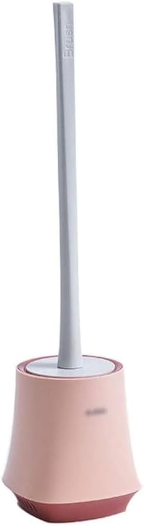 Toilet Brush Toilet Brush and Holder Set, Deep-Cleaning Toilet Bowl Brush, Creative Toilet Brush Set for Bathroom Toilet Cleaning Toilet Brush and Holder (Color : Blue) (Pink)