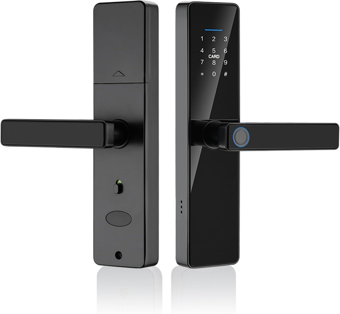 Smart Keyless Entry Door Lock with Handle,Fingerprint Lock Deadbolt,Auto Lock Deadbolt with Keypad,Biometric Door Lock,Smart Front Handle Set