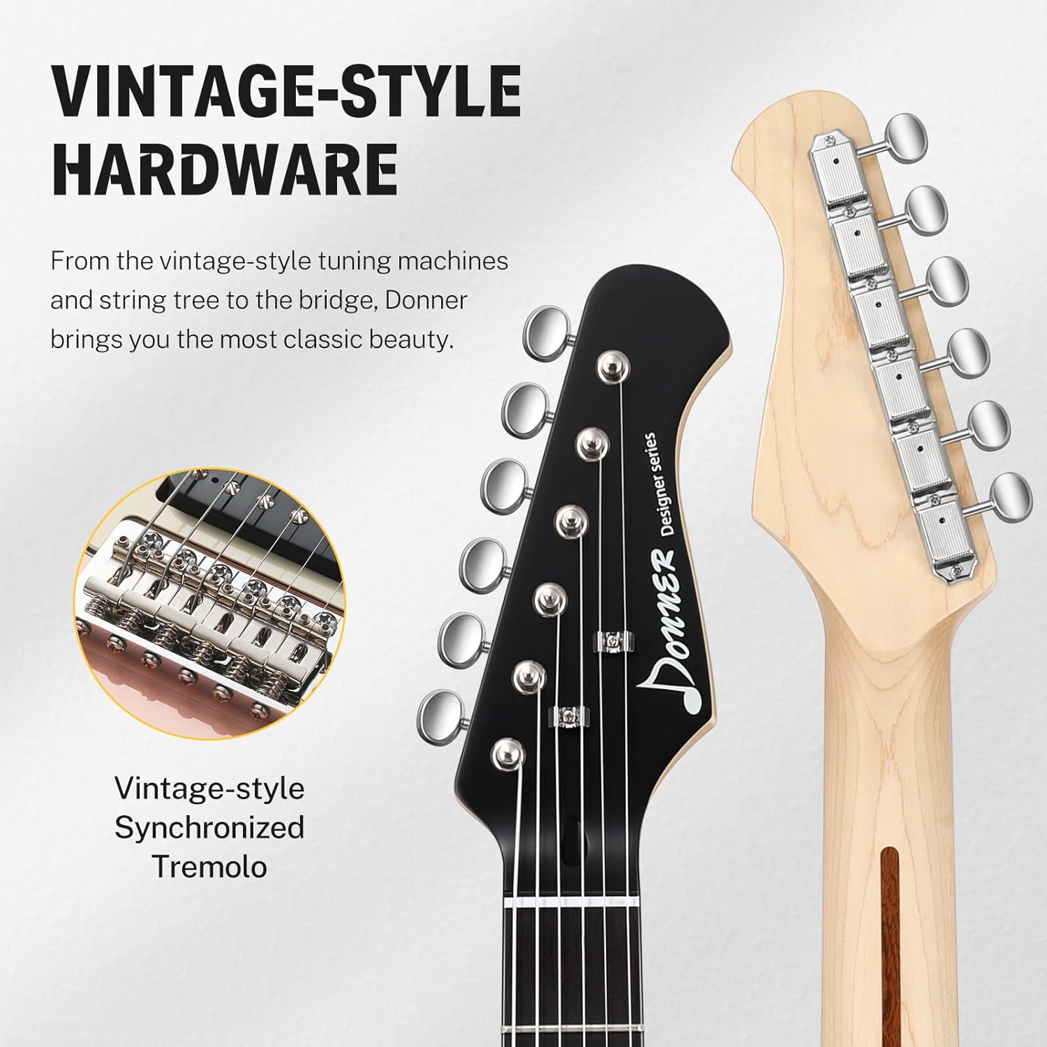 Donner 39 Inch Electric Guitar, Designer Series DST-200 Stylish Solid Body Electric Guitar for Beginner Intermediate & Pro Players, Single Coil Split System, Bonus Bag, Cable, Strap Blossom Pink