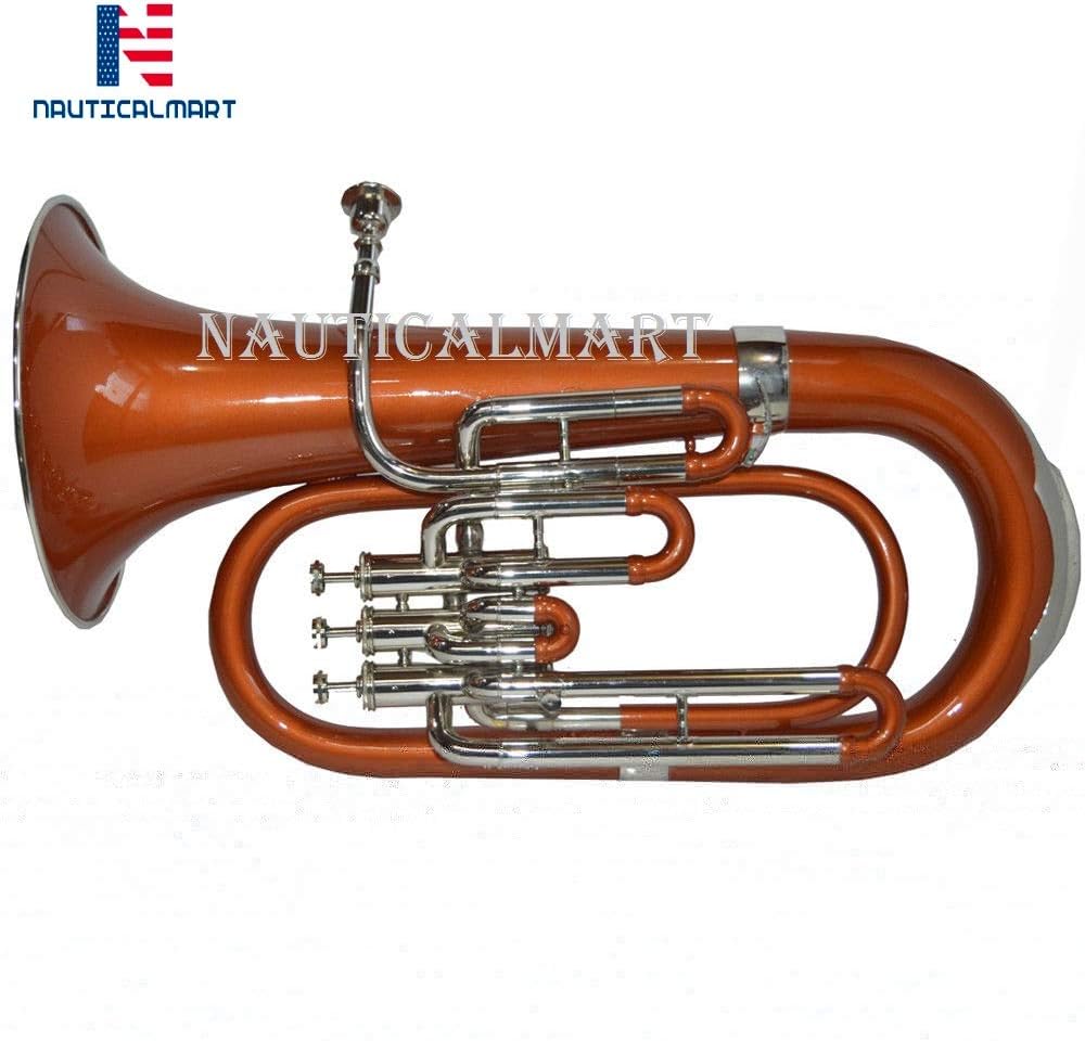 Bb Pitch Euphonium Copper Brass Color 3 Valve With Free Case Musical Instrument Gift
