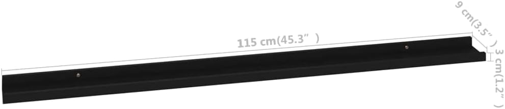 Wall Shelves 4 pcs,Floating Shelves,Wall Storage Shelves,Wall Mounted Shelf Organizer Unit Display Shelf,for Living Room,Bedroom,Office,Black 45.3