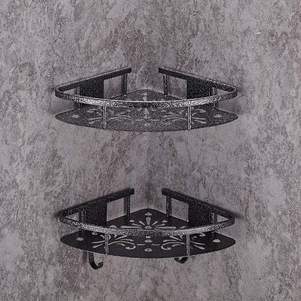 Bathroom 2-Tier Corner Shelves Wall Mount er Shelves Bathroom Wall Triangular Rack Storage Holder
