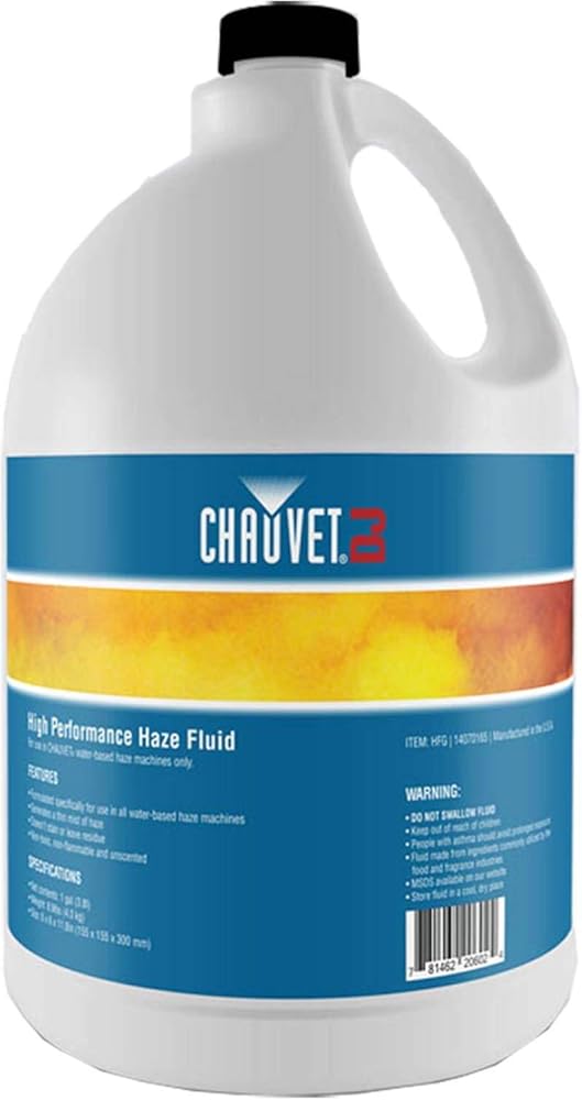 Chauvet DJ Hurricane HFG Water Based Smoke Fog Machine Fluid, 1 Gallon (5 Pack)