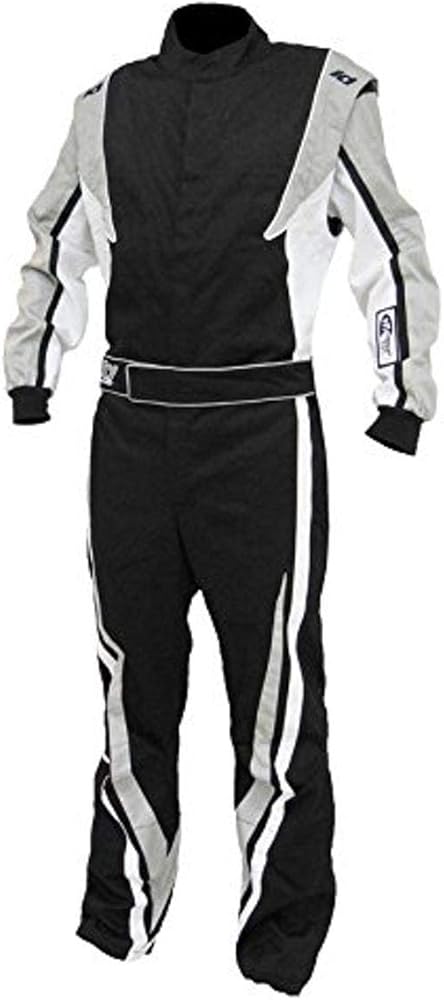 K1 Race Gear Unisex Adult Custom Automotive-racing-apparel, Black/White/Grey, 4X-Small US