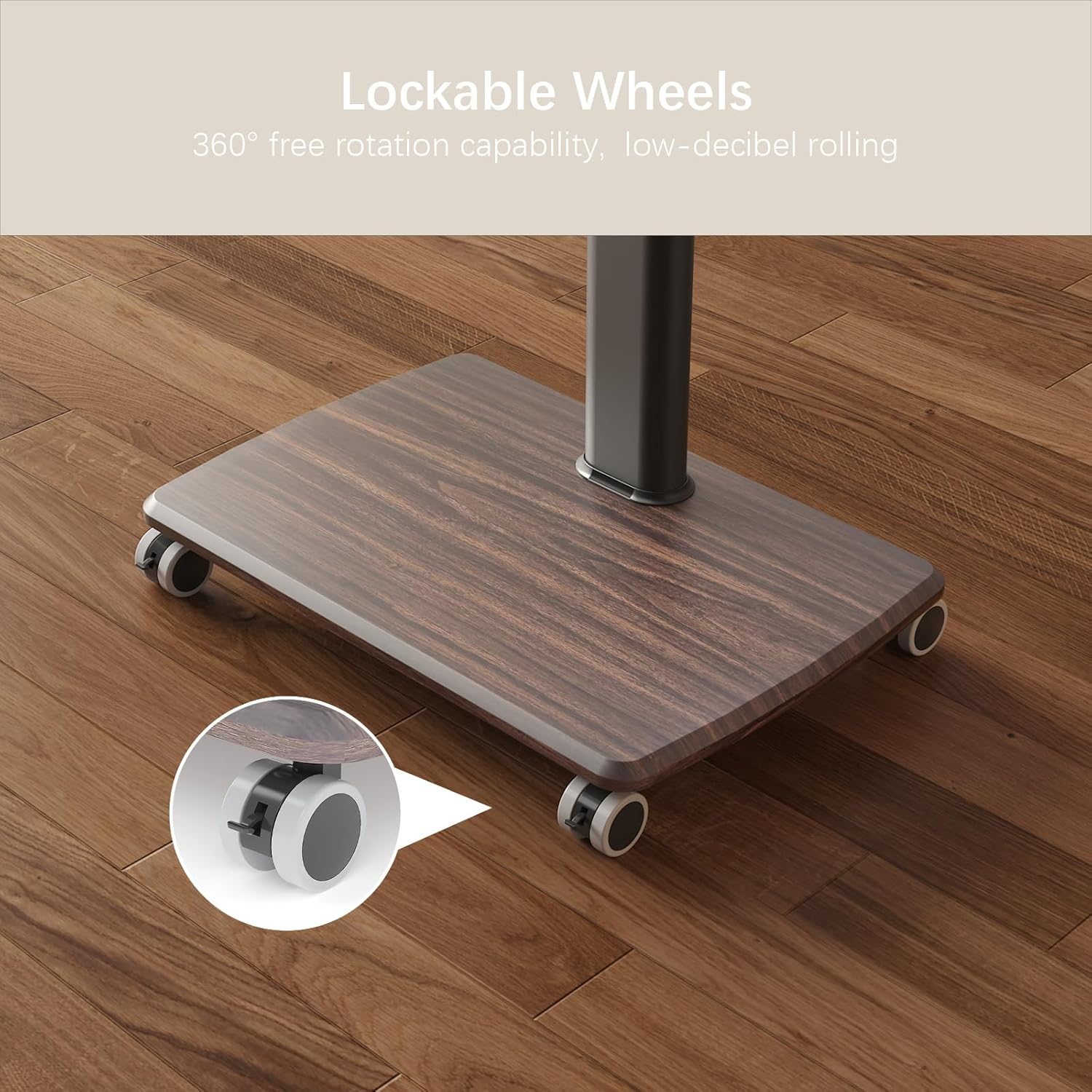 Black Rolling TV Stand for 32 to 55 65 75 85 Inch TVs, Corner TV Floor Stand with Mount, Universal Portable Mobile TV Cart on Wheels, Small TV Stand for Bedroom, Living Room, Conference Room