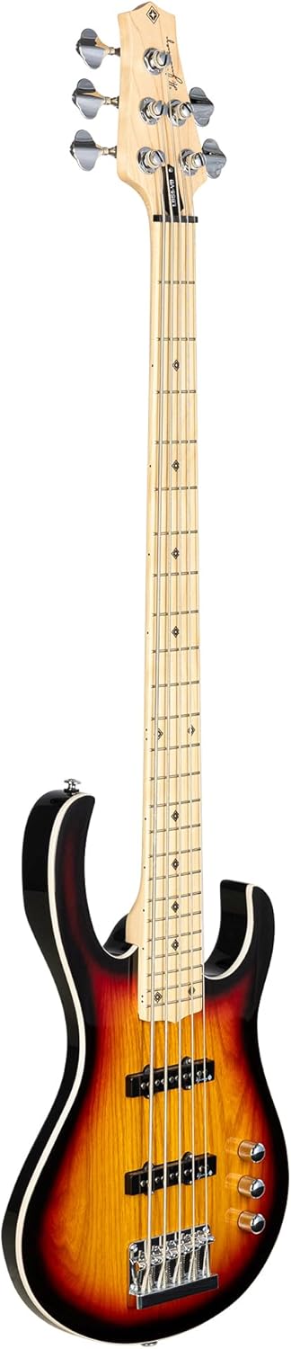 H. Jimenez 5 String Glossy Vintage Burst Bass Guitar With Deluxe Padded Gig Bag (LBS5-VB)