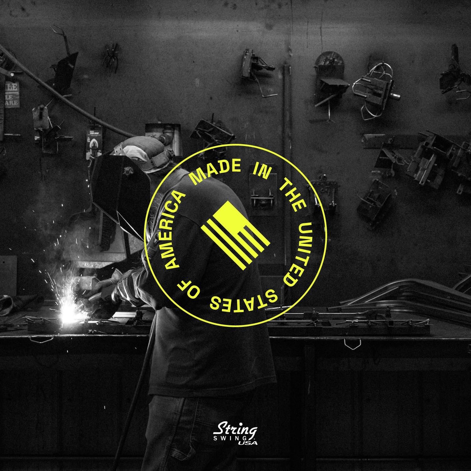 String Swing Guitar Stand for 6 Electric or Bass, or 3 Acoustic Guitars for Home or Studio (CC34)