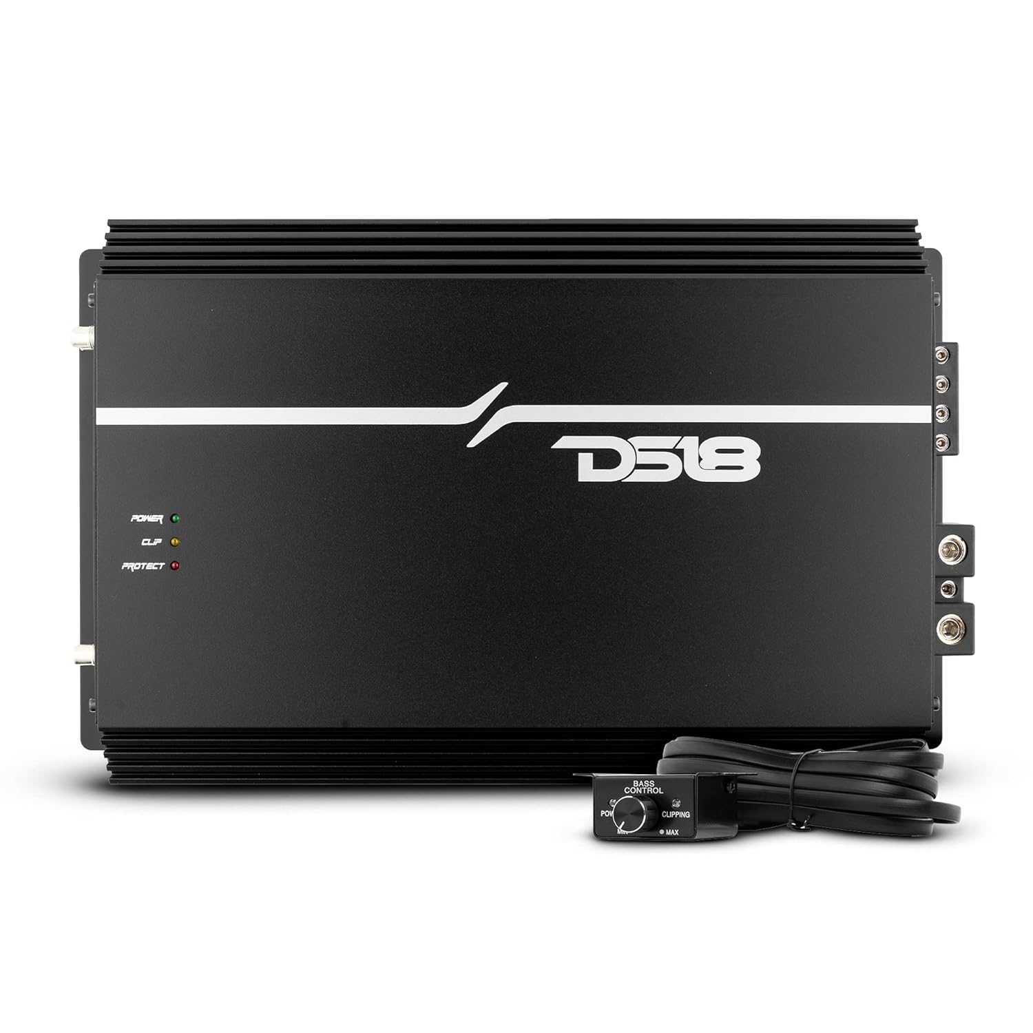 DS18 EXL-P2500X1D Korean 1-Channel Monoblock Subwoofer Car Audio Amplifier Competition Grade Class D Amp 2500 Watts Rms - Remote BASS Knob Included (Renewed)