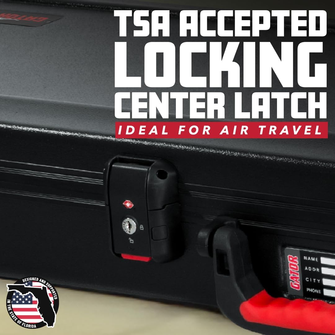 Gator Cases Molded Flight Case for Strat/Tele Style Electric Guitars with TSA Approved Locking Latch, (GTSA-GTRELEC)