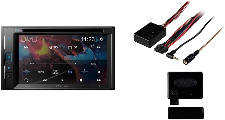 Pioneer AVH-241EX Double-Din CD/DVD Receiver, with Amazon Alexa via The Pioneer Vozsis App & Metra Axxess ASWC-1 Steering Wheel Control Interface