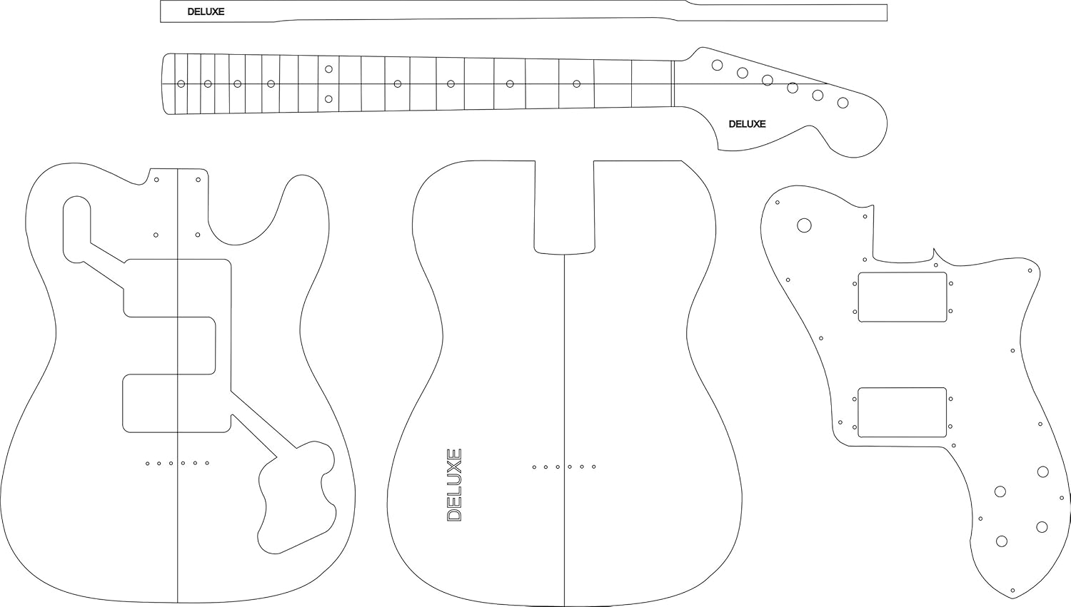 Electric Guitar Routing Template - DELUXE