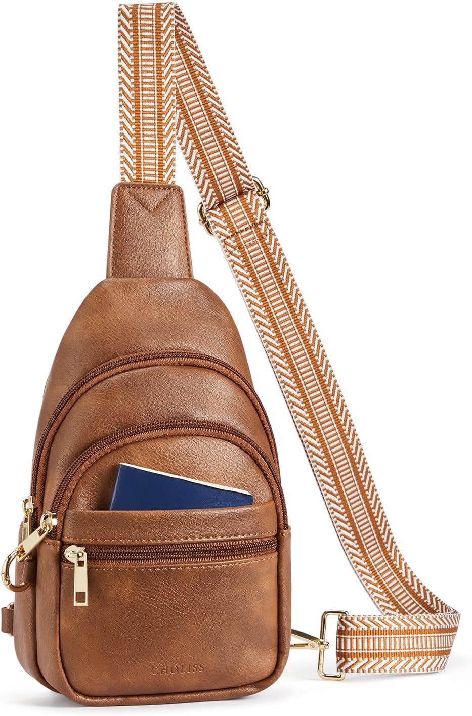 Anti Theft Small Sling Bag for Men and Women RFID Crossbody Chest Purse Genuine Leather Bags for Travel or Commuting