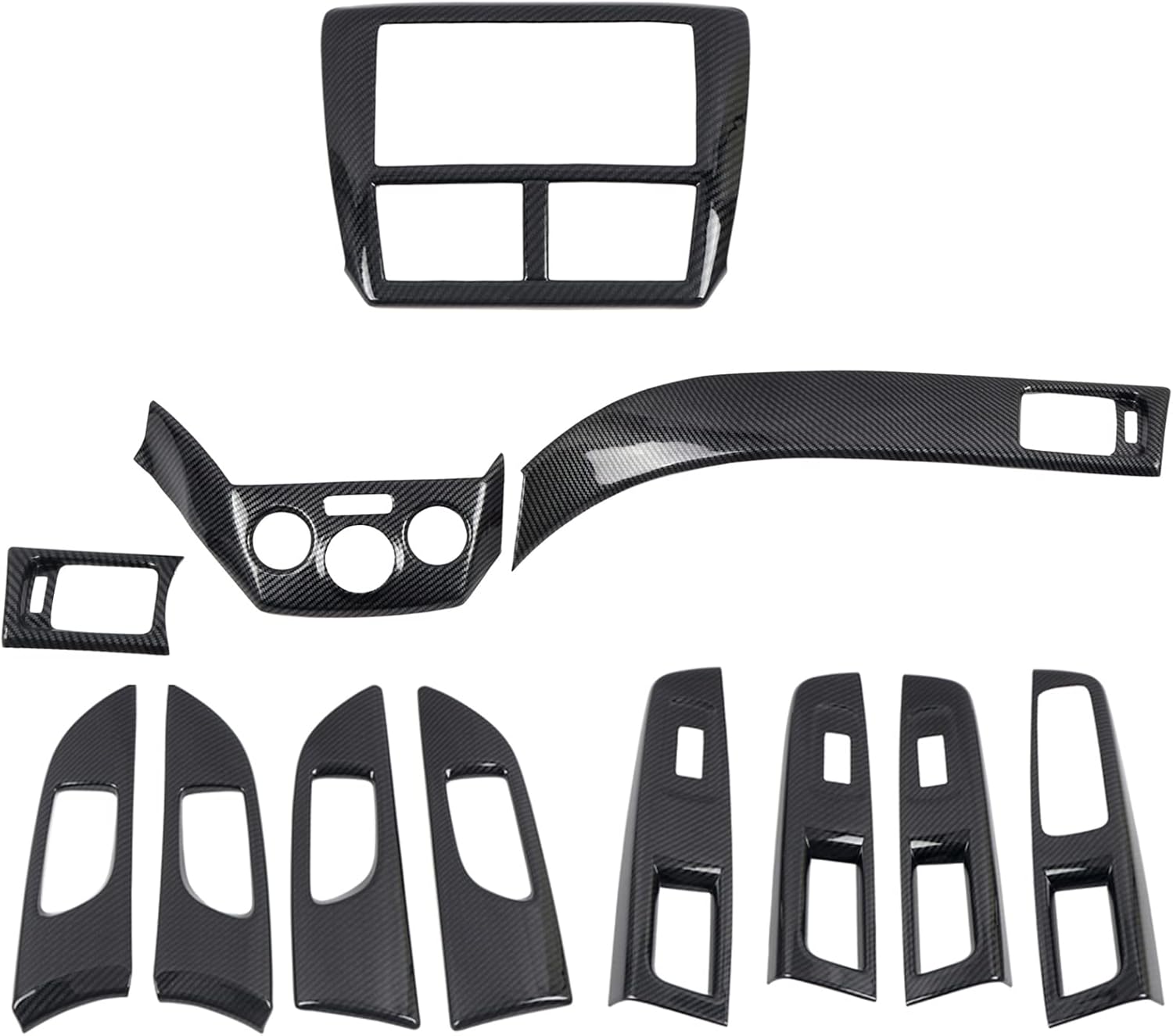 ITrims for Subaru WRX/STi Crosstrek 2008-2014 Car Accessories Decoration Interior Styling Body Fittings Trim 12PCS ABS Carbon Fiber(Not fit 2010 STI Hatchback)