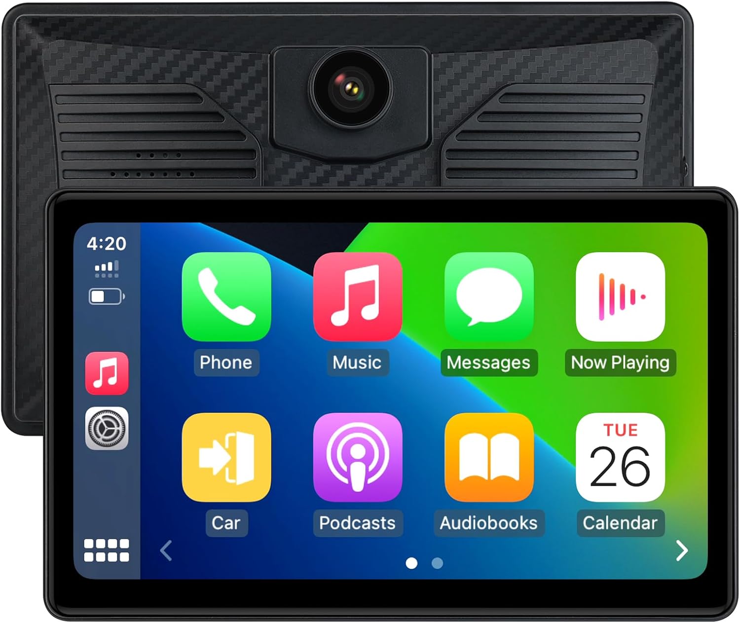 7 Inch Portable CarPlay for Motorcycle, Waterproof Touchscreen Wireless Car Play Android Auto Screen GPS Navigation for Motorbike, Siri Voice Control Dual Bluetooth TF-64G (T770 w/TPMS)