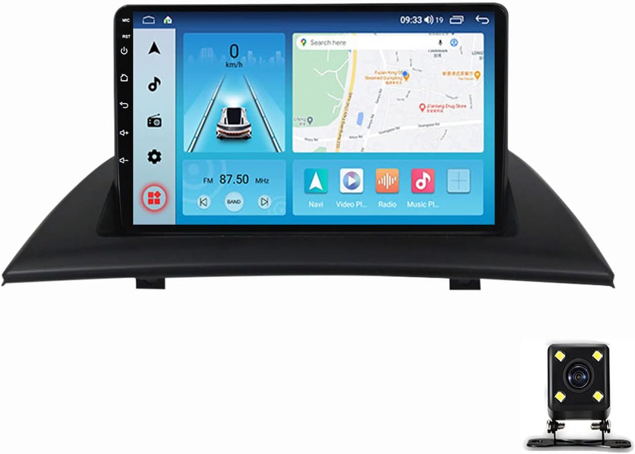 Double Din Car Stereo with Bluetooth, 9 Inch Car Multimedia Receiver for BMW X3 E83 2004-2012 Car Audio MP5 Player Support Carplay/Auto/Mirror Link/USB/WiFi/RDS/DSP, with Backup Camera