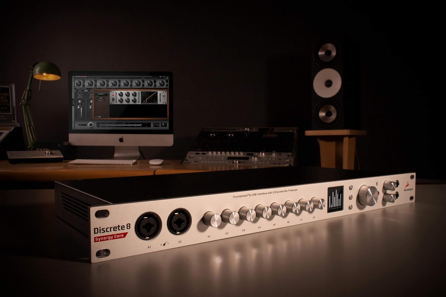 Antelope Audio Discrete 8 Synergy Core Thunderbolt & USB Audio Interface - Multichannel Rackmount Microphone Preamp Recording for Vocals, Streaming Studio Audio Interface w/FPGA + DSP FX Processing