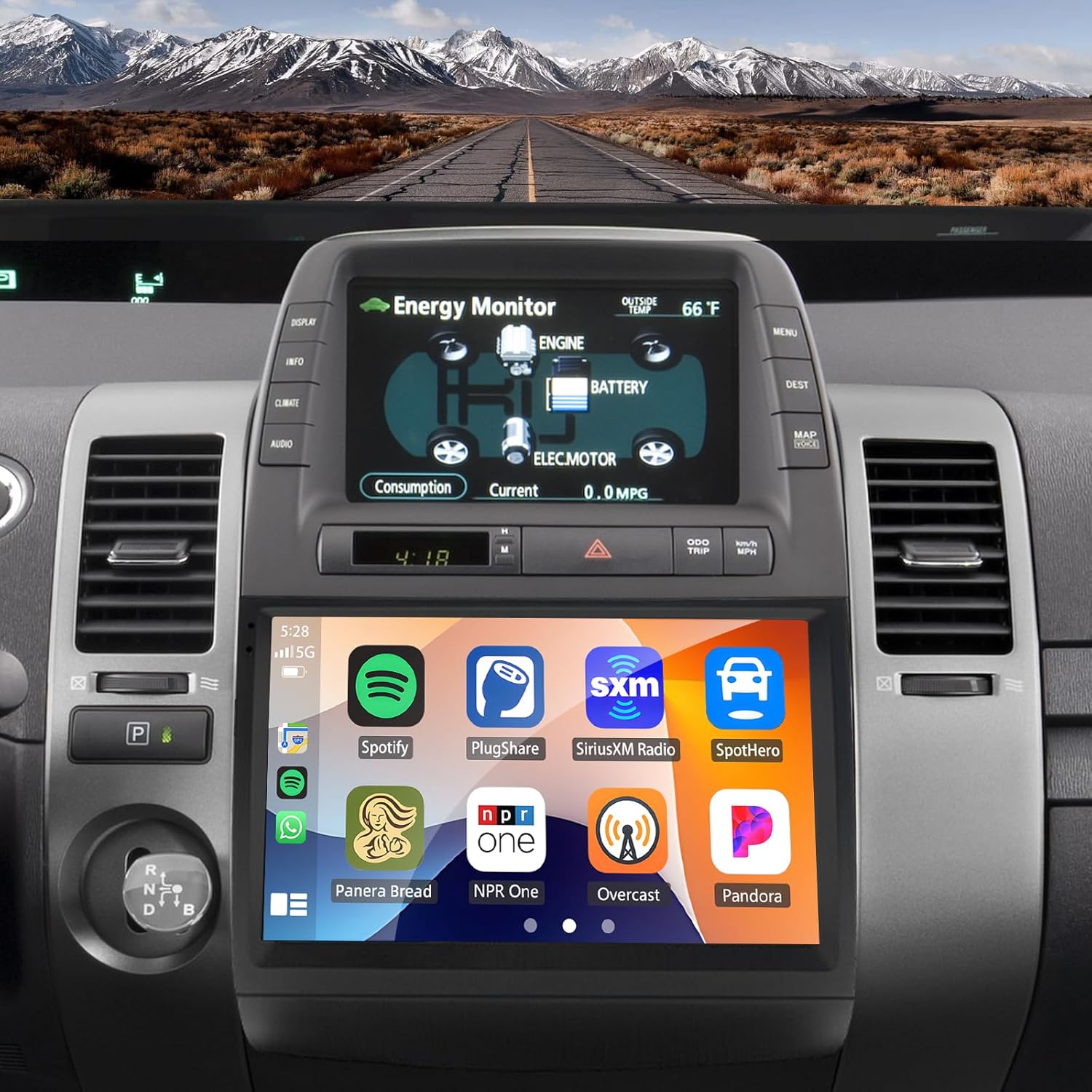 Android 13 Car Stereo Radio Player for Toyota Prius 2003 2004 2004 2006 2007 2008 2009 with CarPlay Android Auto 9 Inch Touch Screen Car Audio with GPS Navi Bluetooth WiFi SWC Backup Camera