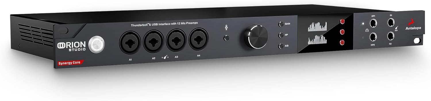 Antelope Audio Orion Studio Synergy Core Professional Digital Audio Interface w/ 12 Preamps & 50 Real-Time Plugins — Thunderbolt 3 Music Recording Studio Interface w/DSP Processing for Mac/Windows