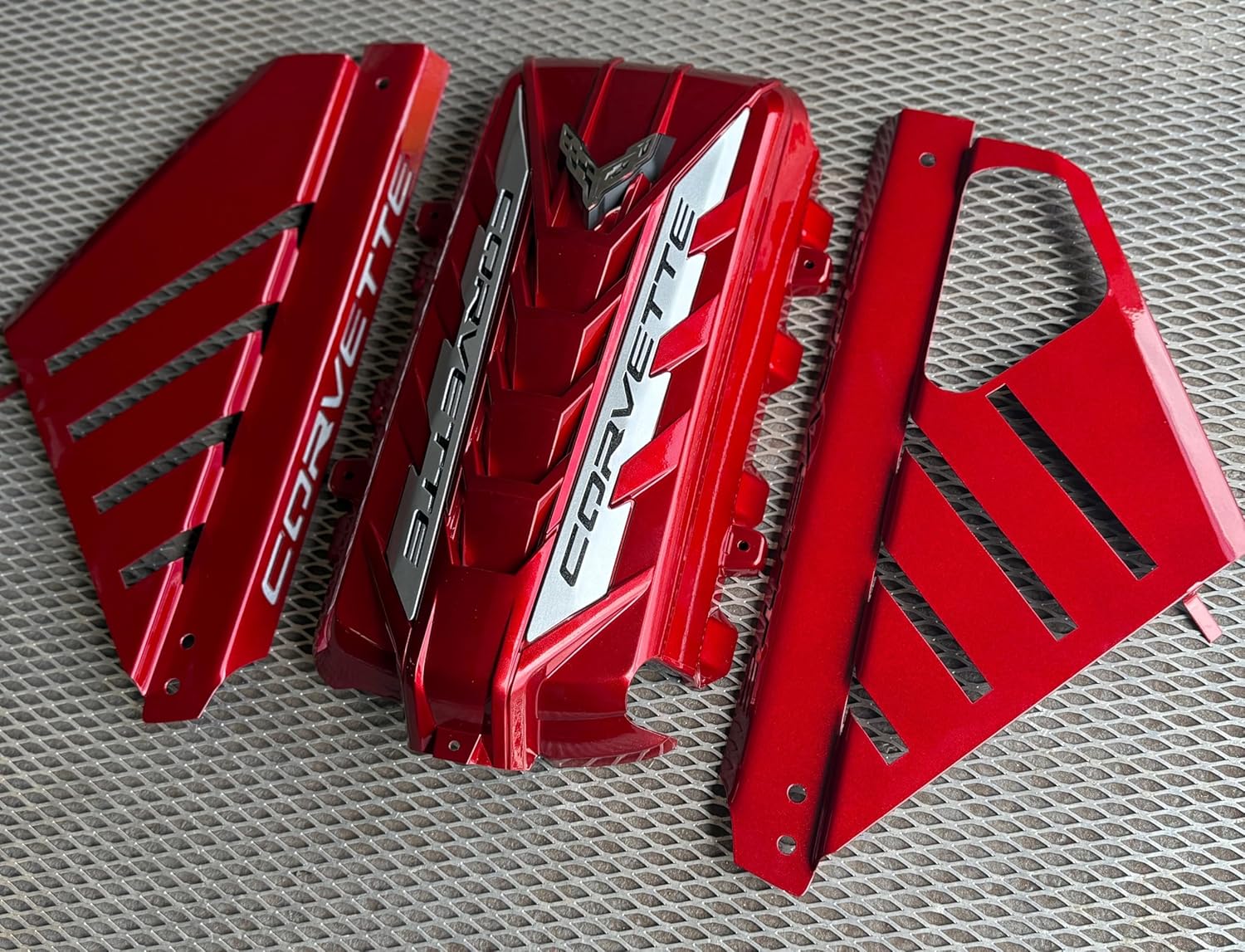 2020-2025 Corvette C8 Engine Appearance Package Cover Side Panels, Metallic Red, Coupe ONLY