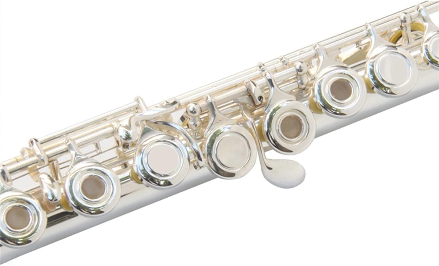 Flutes Musical Instrument 16-Hole Flute with E Key and Key of C Key with Open Hole and Key Tune, Silver-Plated Wind Instrument