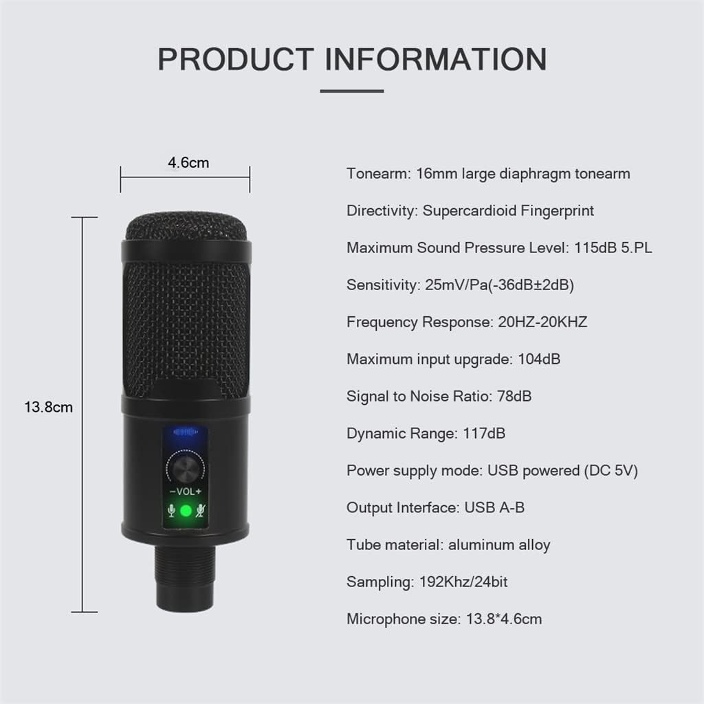 Recording RGB Condenser Microphone is Suitable for Laptop Professional USB Microphone Game Live Broadcast PK BM800