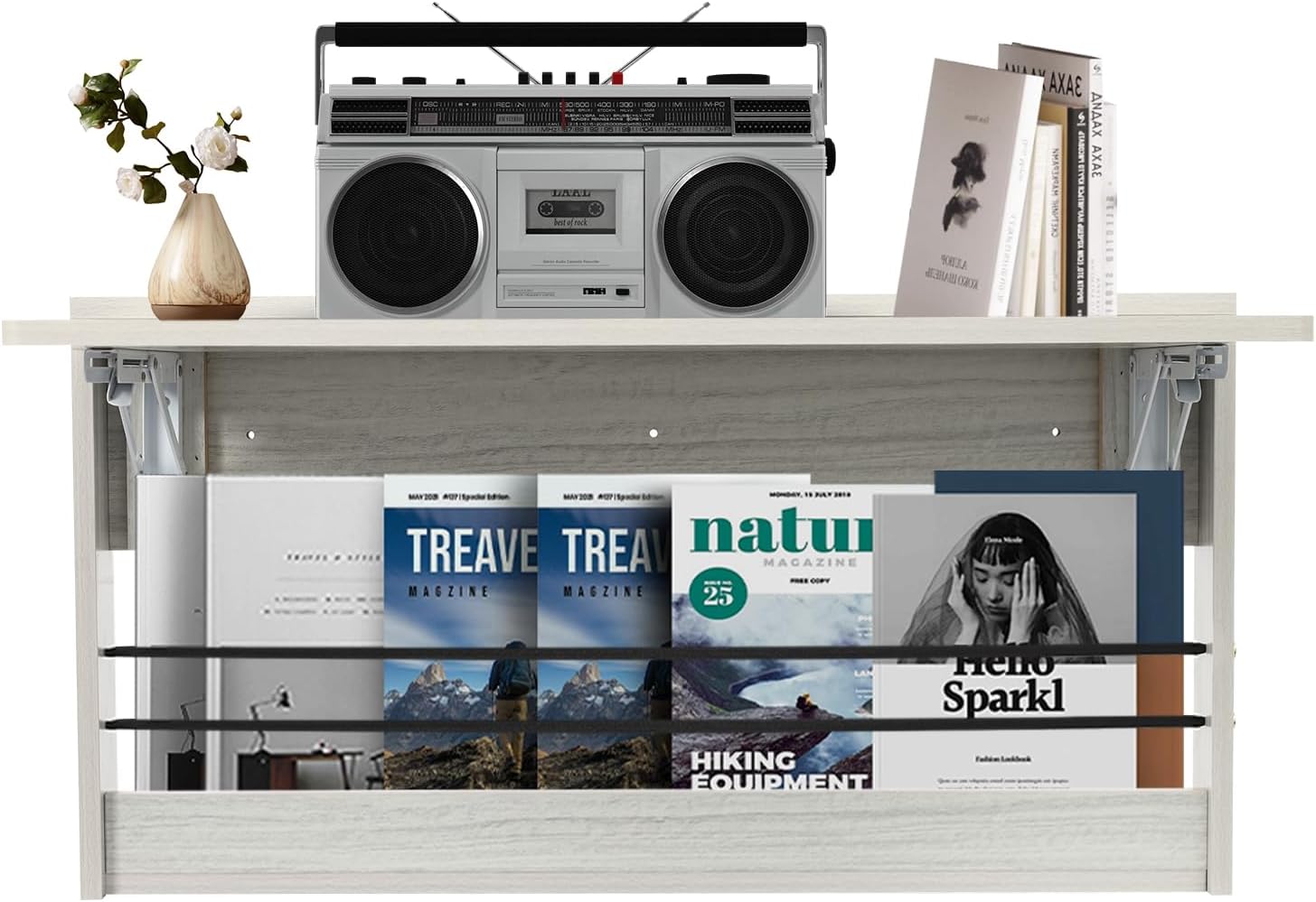 Wall Mounted Folding Table,39.4*16.3in Fold Down Study Writing Desk,Floating Wall Desk Fold Down for Small Spaces, Kitchen Storage Shelf for Home,Office,Study Room (31.5x16.3in-Rounded Corner)