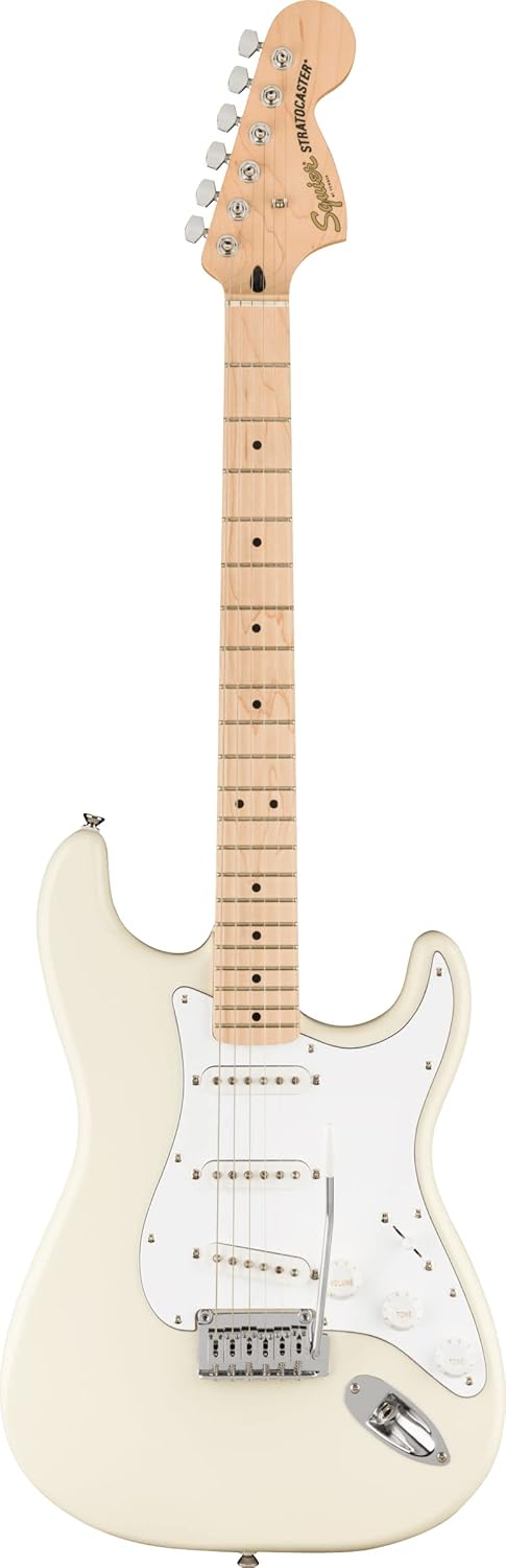 Fender Squier Affinity Stratocaster - Olympic White Bundle with Frontman 10G Amplifier, Gig Bag, Tuner, Instrument Cable, Strap, Picks, and Austin Bazaar Instructional DVD