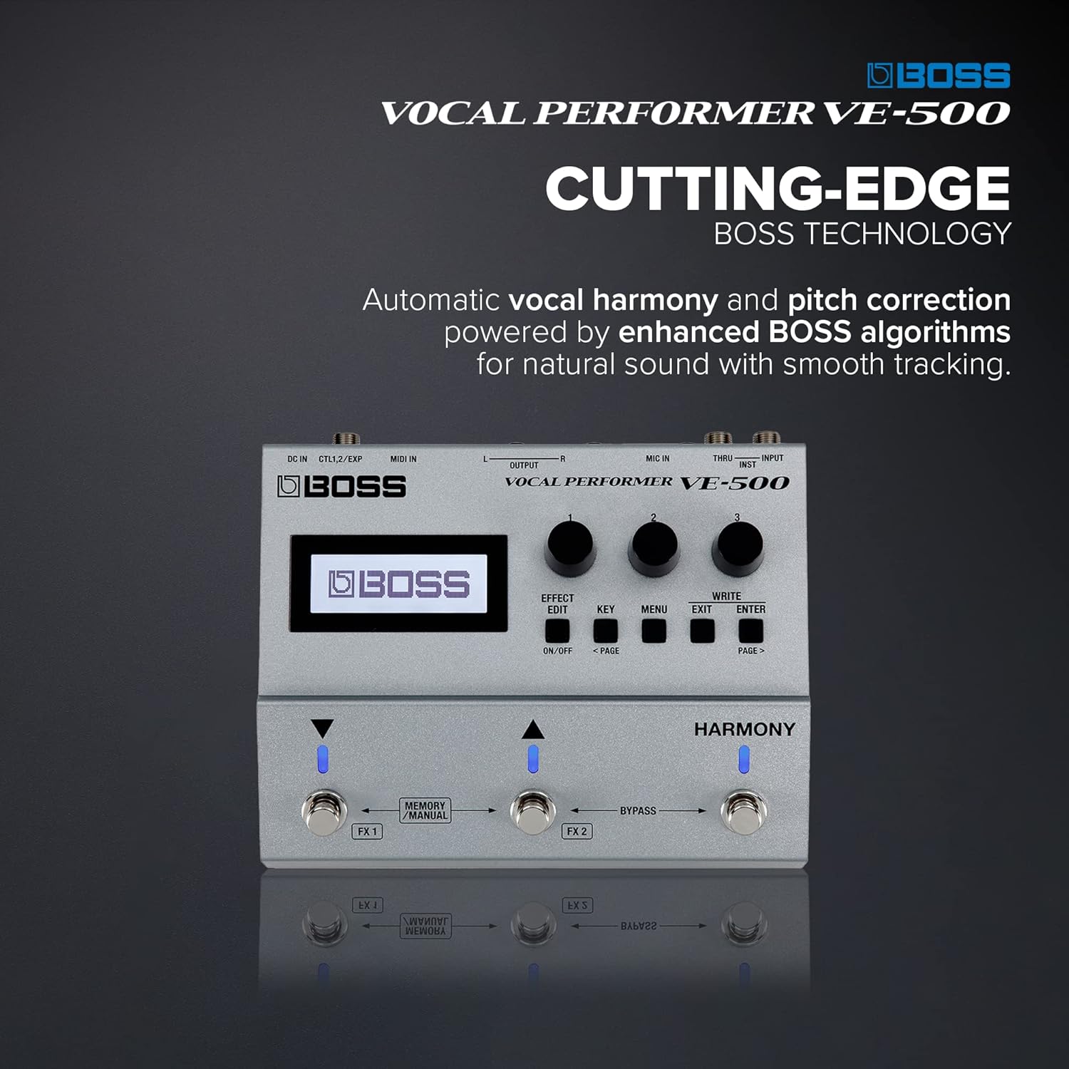 BOSS VE-500 Vocal Performer | Advanced Vocal Multi-Effects Unit for Singing Guitarists | Powerhouse Tools for your Pedalboard | Auto Harmony and Pitch Correction | Guitar Input | Vocoder | Looper