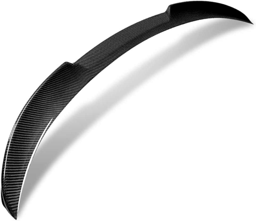 DNA MOTORING 2-SPC-6159-CF Glossy Black Carbon Fiber V-Style Duck Bill Rear Car Trunk Lid Spoiler Compatible with 05-11 BMW 3-Series Sedan Models