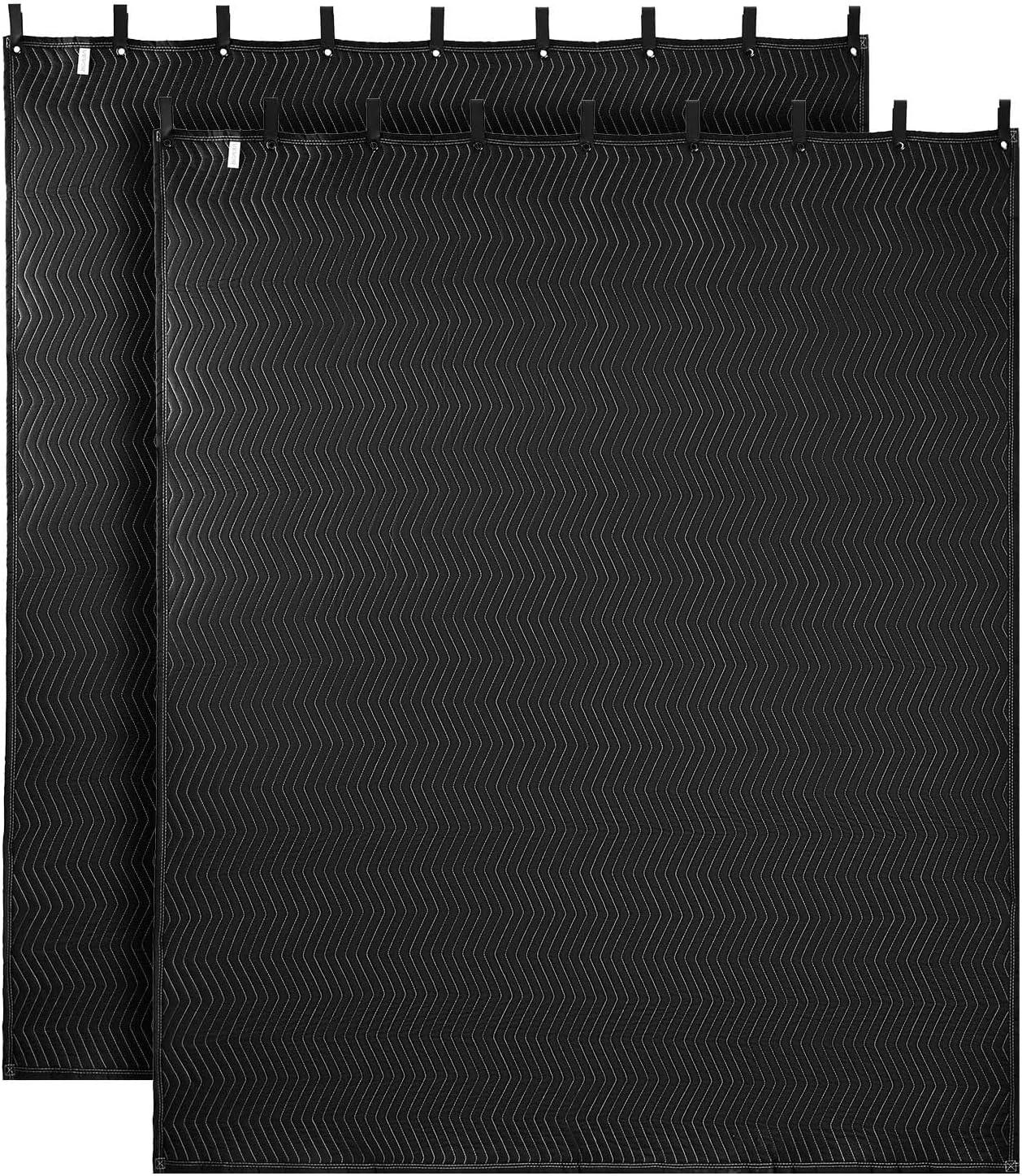 VEVOR 2 Pcs Sound Dampening Blankets, Soundproof Curtains with 96 x 80 in, Soundproof Blanket with Grommets, Studio Grommeted Blanket, for Window, Door, Light Blocker, Music Recording, Black