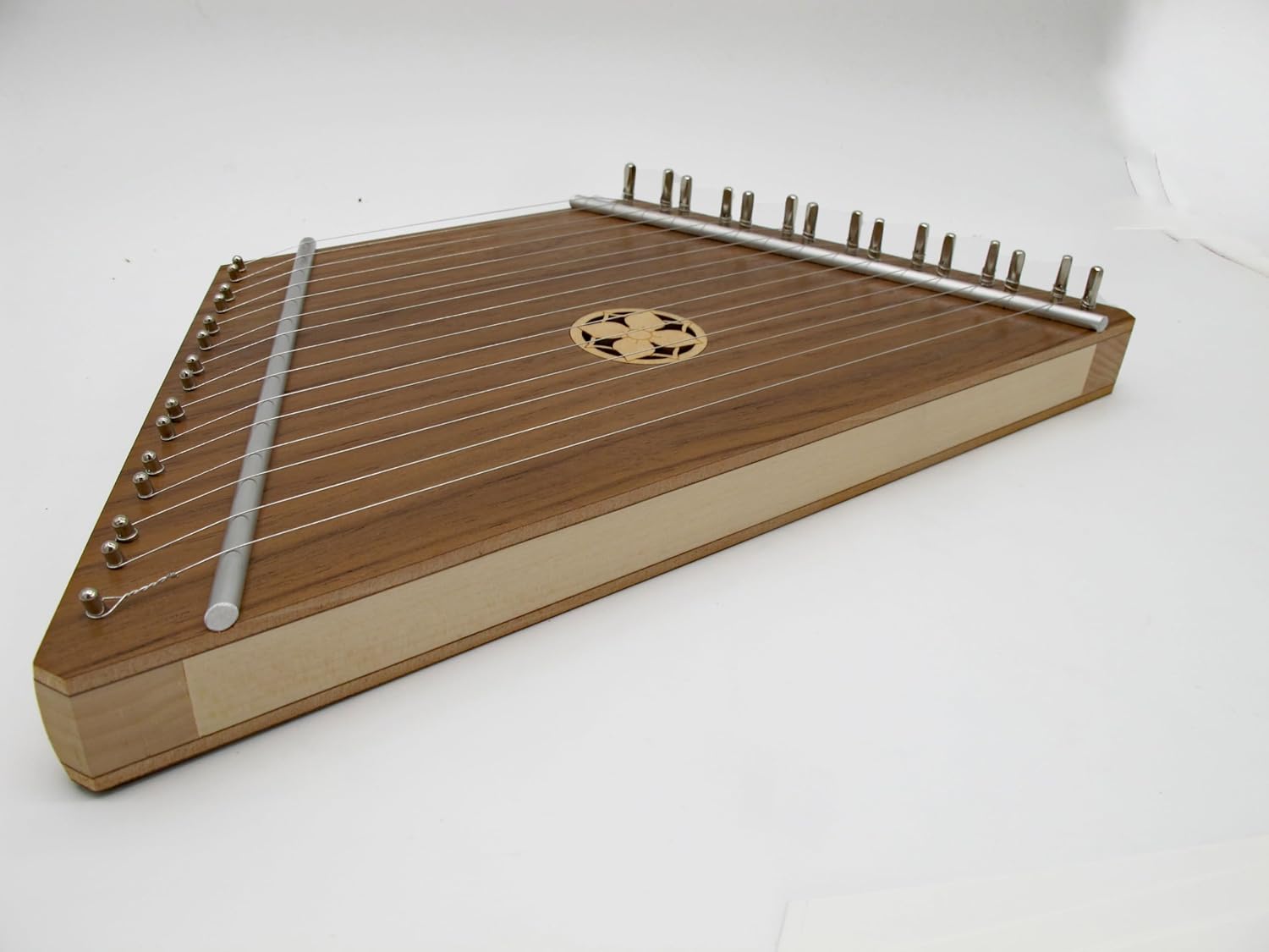 TK O'Brien's Walnut Lap Harp with Dogwood Flower