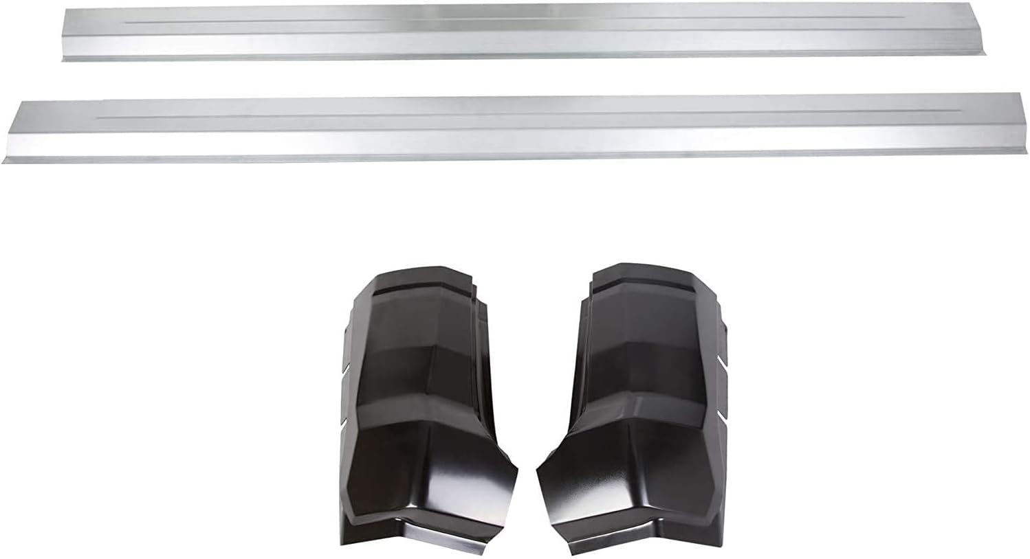 Outer Rocker Panels & Cab Corner Set Slip-on Compatible with 2009-2010 Dodge Ram 1500 Quad Cab/2011-2018 Ram Truck Extended Cab 1500 2500 3500 4Pcs Set Deliver with 2 Separate Packages