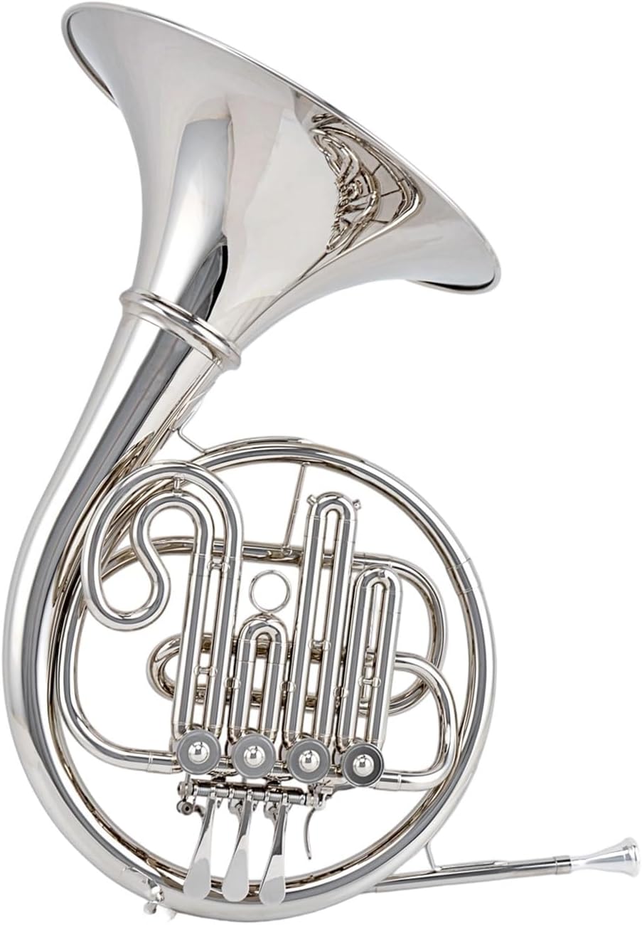 4 Key French Horn French Horn In B Flat Key Four Keys Single Row Professional Suitable For Adult Performance(Silver)