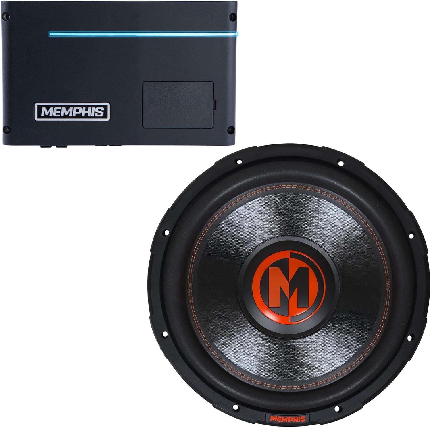 Memphis PRXA600.1 Power Reference Series Mono Subwoofer Amplifier and 1 Audio MJP1522 Mojo Pro Series 15