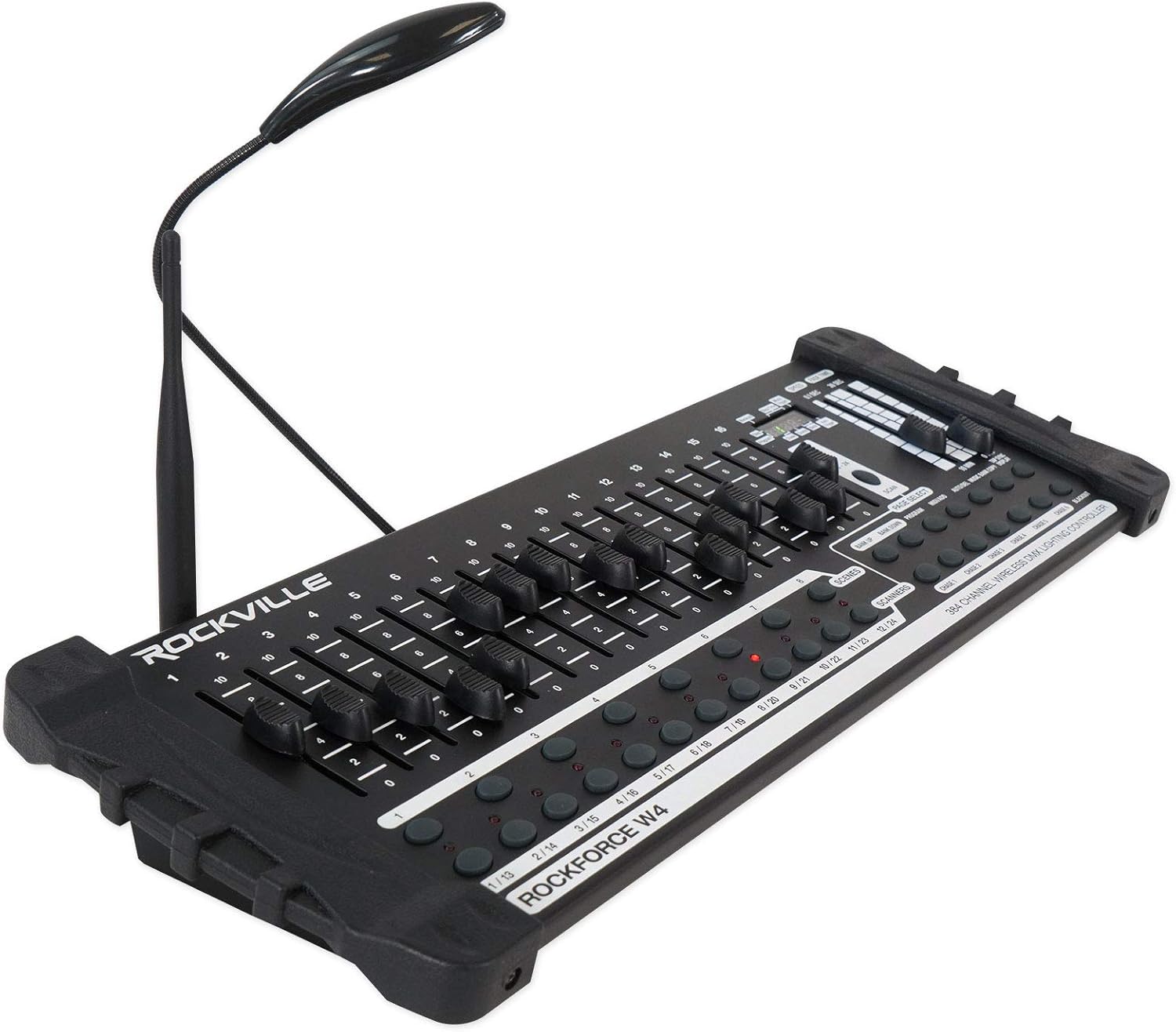 Rockville Best PAR 50 Bundle: (8) Rechargeable par can wash Lights with Wireless DMX RGBWA UV, ROCKFORCE W4 384 Channel DMX Lighting Controller with MIDI, 9-Items