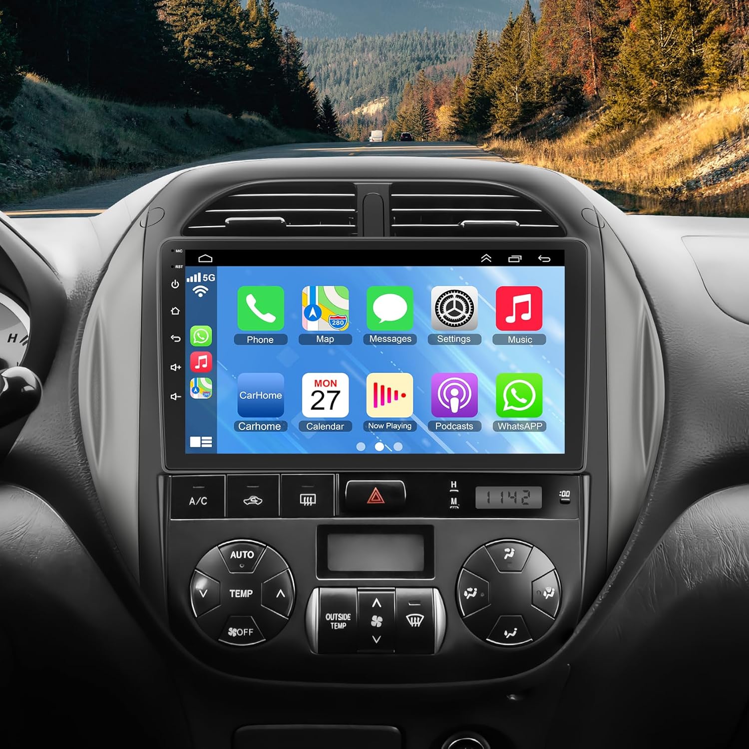 5GWiFi Upgrade Car Radio for Toyota RAV4 2003-2005, 4+64GB RAV4 Stereo Screen with Wireless Carplay & Android Auto Siri/Google Voice Control, Bluetooth 5.2 Hands Free SWC FM EQ Mirror Link