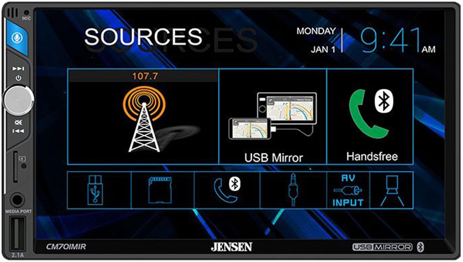 Jensen CM701MIR Digital Multimedia Receiver with 7